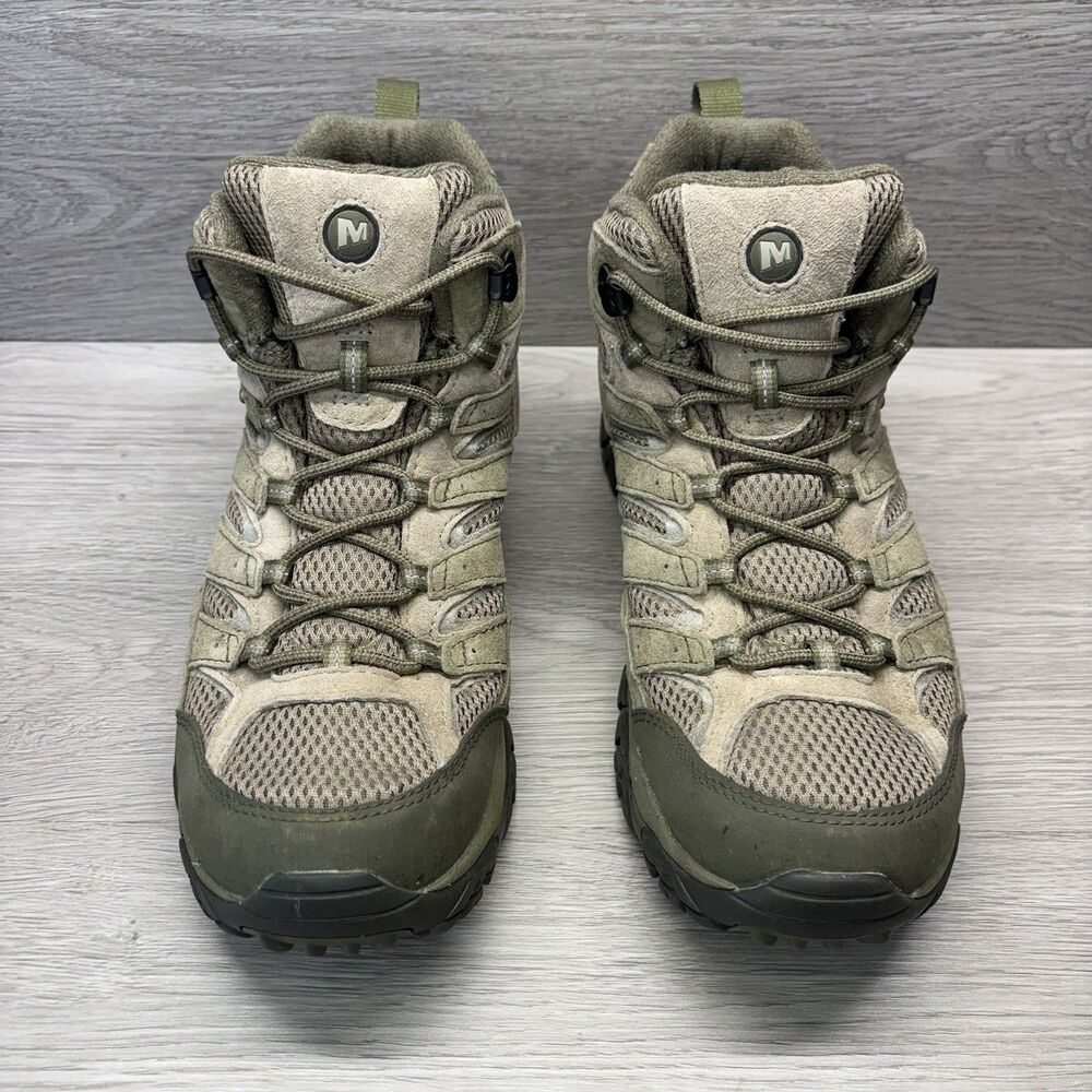 Merrell Moab 2 Mid Boots Mens 10 Green Waterproof Vibram Gorpcore Hiking Trail - Picture 9 of 12